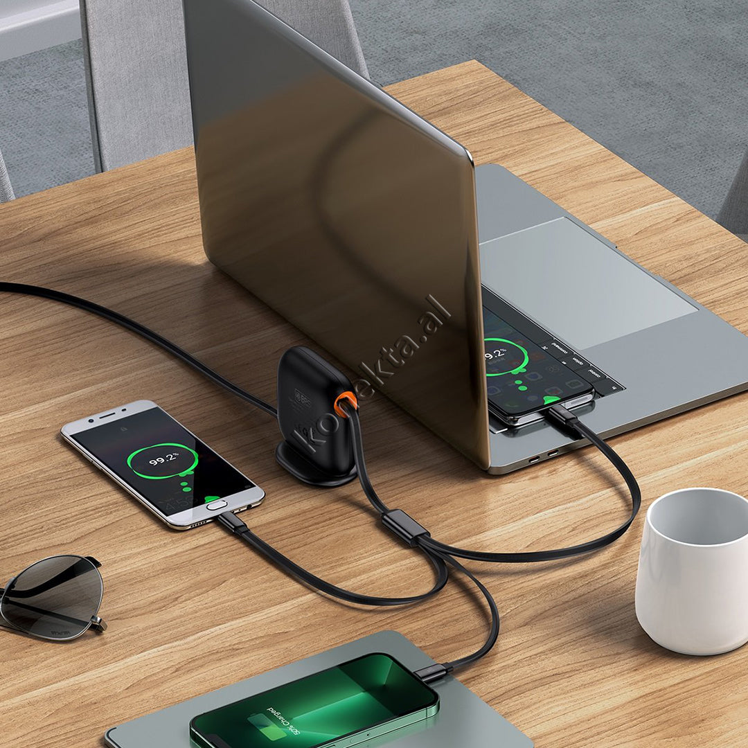 Kabell Karikimi 3 Ne 1 Type-C / Lightning / Micro Baseus 100W