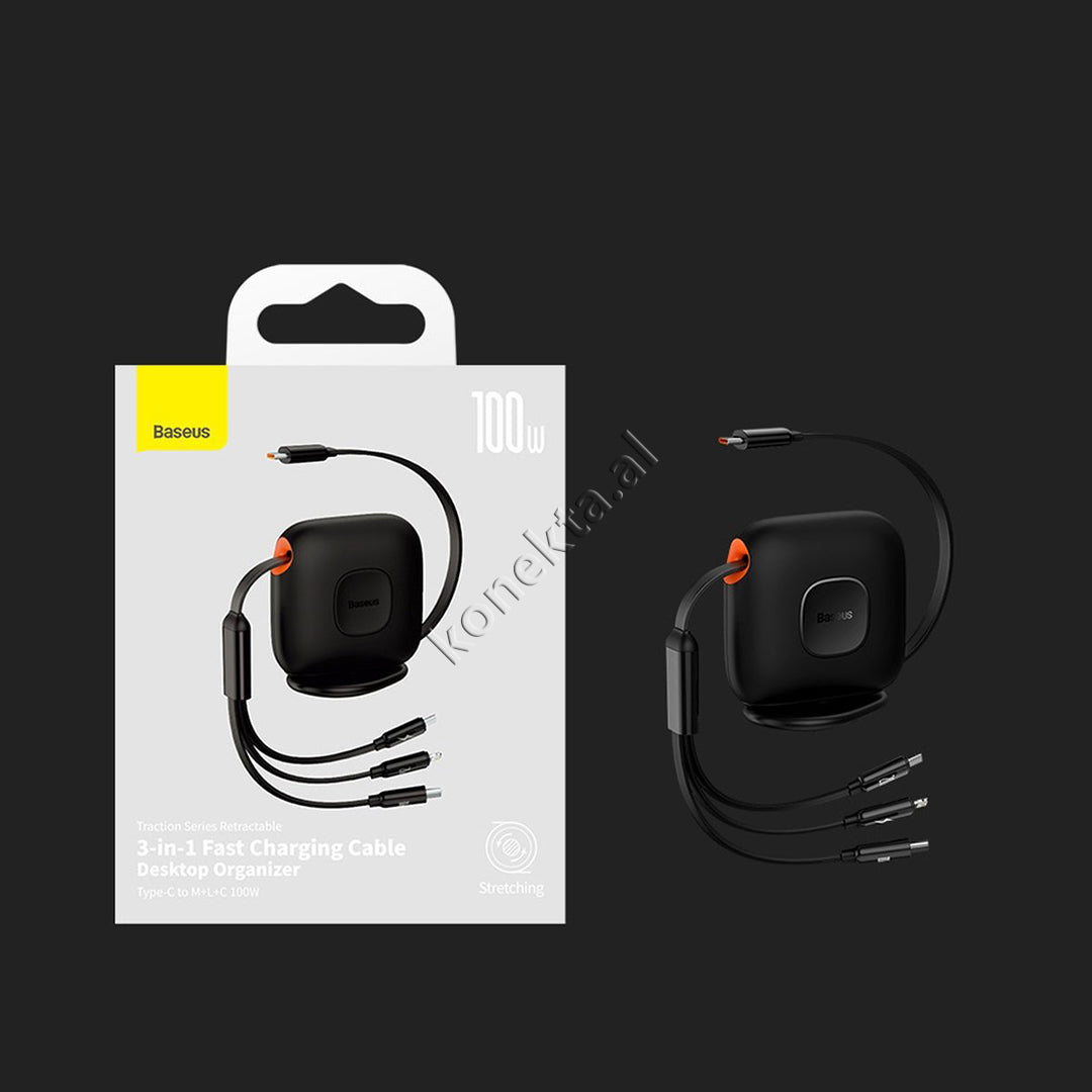 Kabell Karikimi 3 Ne 1 Type-C / Lightning / Micro Baseus 100W