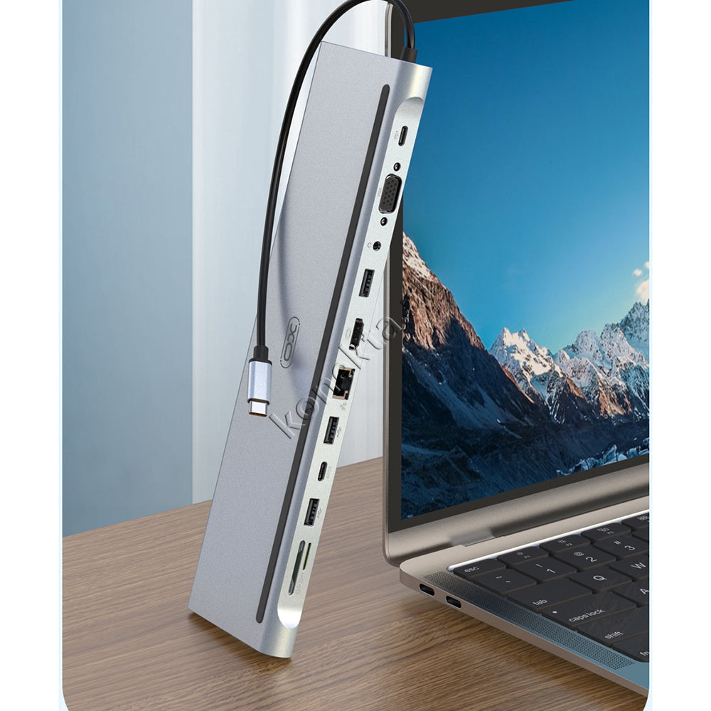 Adaptor Me Shume Porta Per Laptop 12 Ne 1 Me Porte Type-C XO