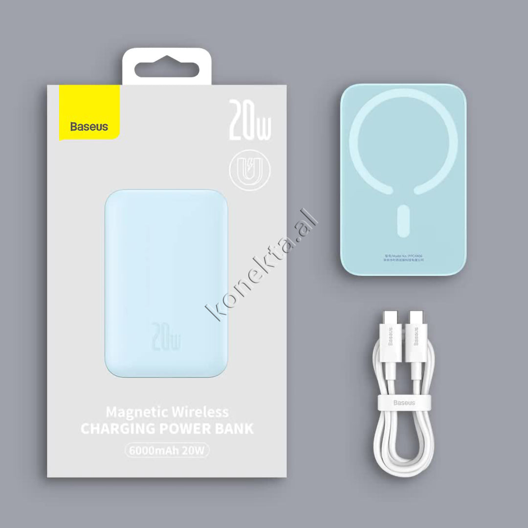 Bateri E Jashtme Baseus 6000mAh 20W Me Karikim Wireless MagSafe