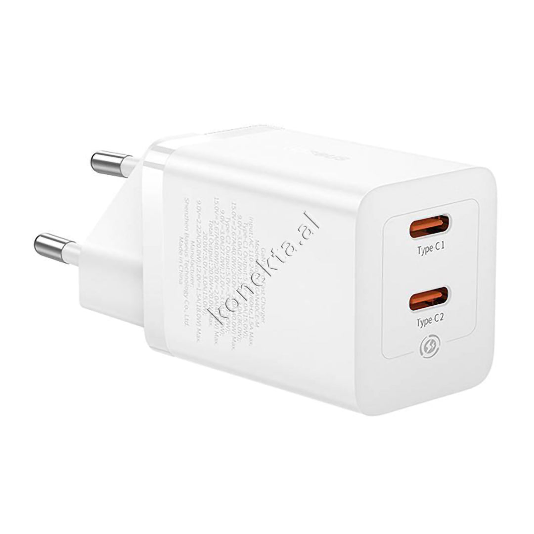 Adaptor Karikimi Fast Charge Baseus 40W Me 2 Porta Type-C