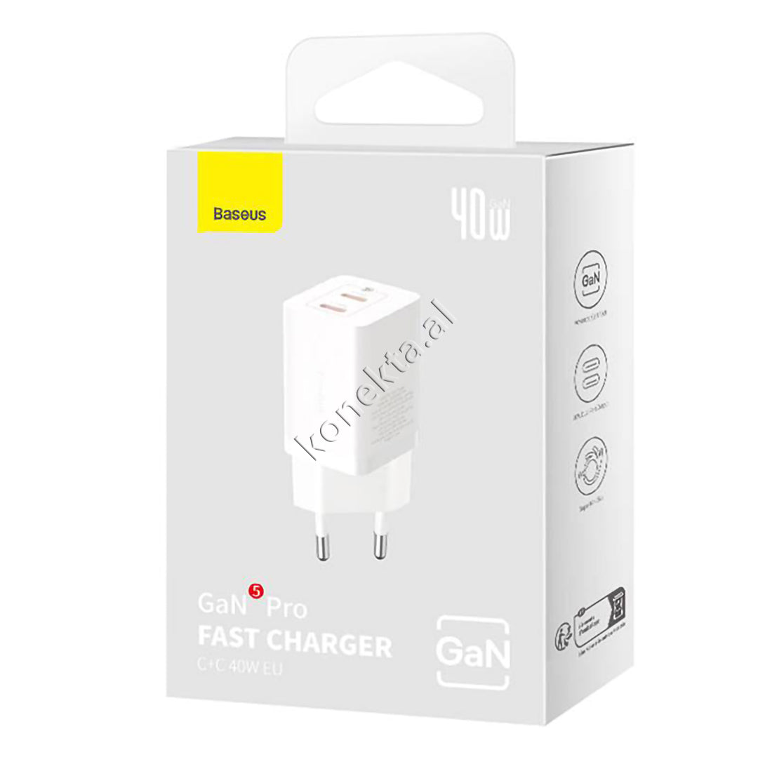Adaptor Karikimi Fast Charge Baseus 40W Me 2 Porta Type-C