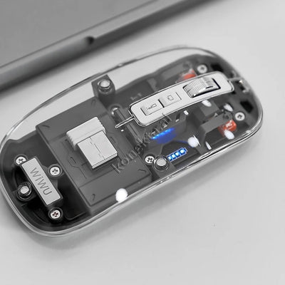 Maus Wireless Transparent Per Kompjuter Dhe Laptop Wiwu