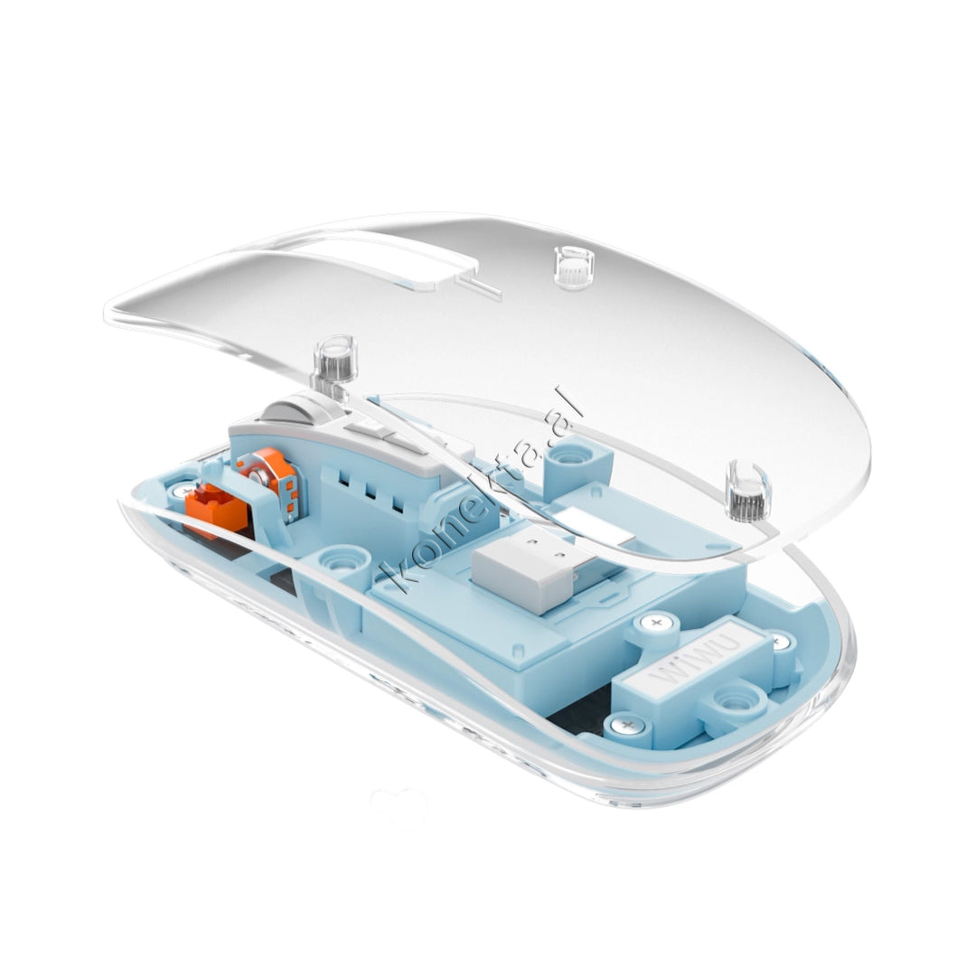 Maus Wireless Transparent Per Kompjuter Dhe Laptop Wiwu