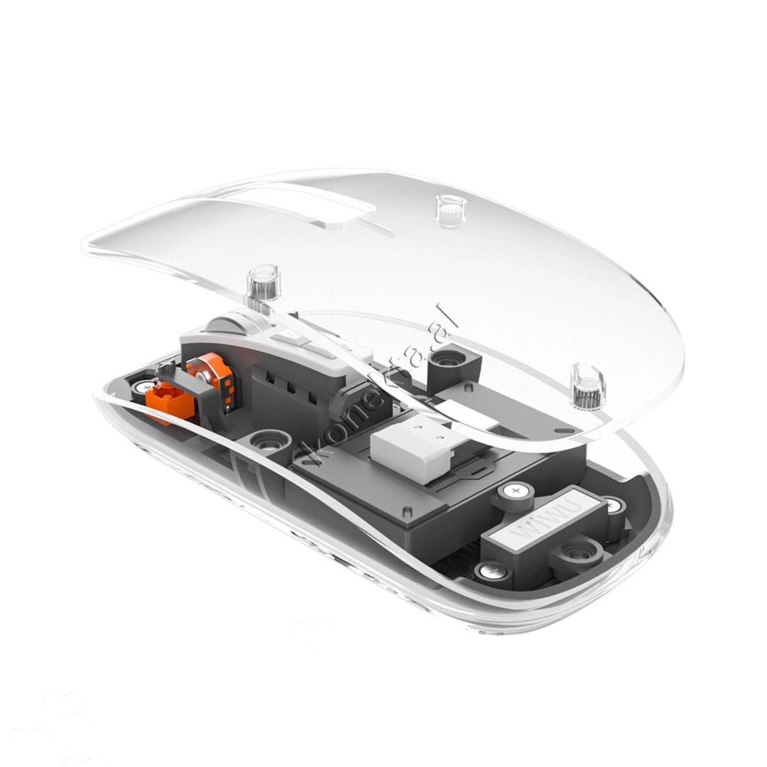 Maus Wireless Transparent Per Kompjuter Dhe Laptop Wiwu