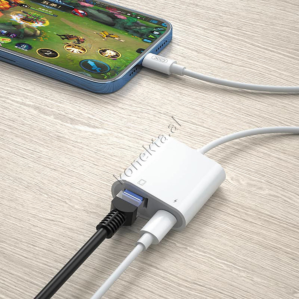 Adaptor Me Porte Interneti LAN (RJ45) Me Kabell Lightning