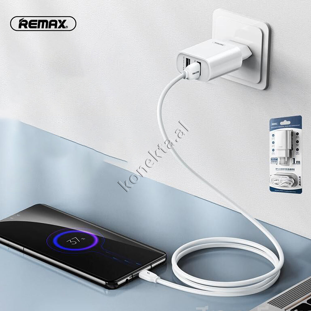 Adaptor Karikimi 2.1A me Kabell Karikimi Lightning / Micro & Type-c 1m