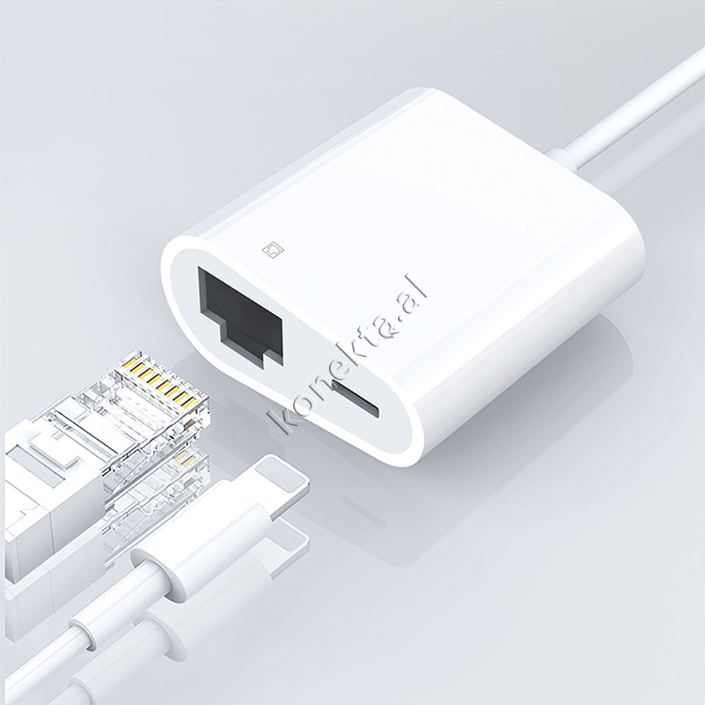 Adaptor Me Porte Interneti LAN (RJ45) Me Kabell Lightning