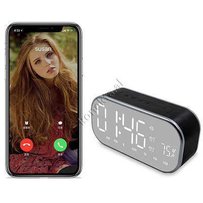 Boks Me Bluetooth Dhe Wireless 4ne1 Me Alarm, Ekstra Bass + Panel Digital