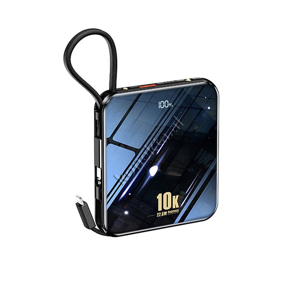 Bateri E Jashtme 22.5W Remax 10000mAh Me 2 Porta Dhe 2 Kabllo Lighting Dhe Type-C