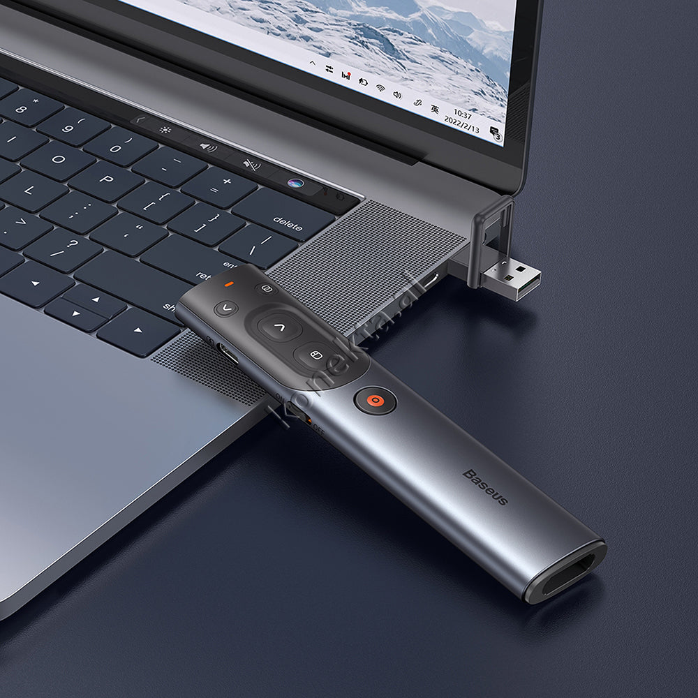 Prezantues Powerpoint PPT Wireless Orange Dot Me Lazer Te Kuq