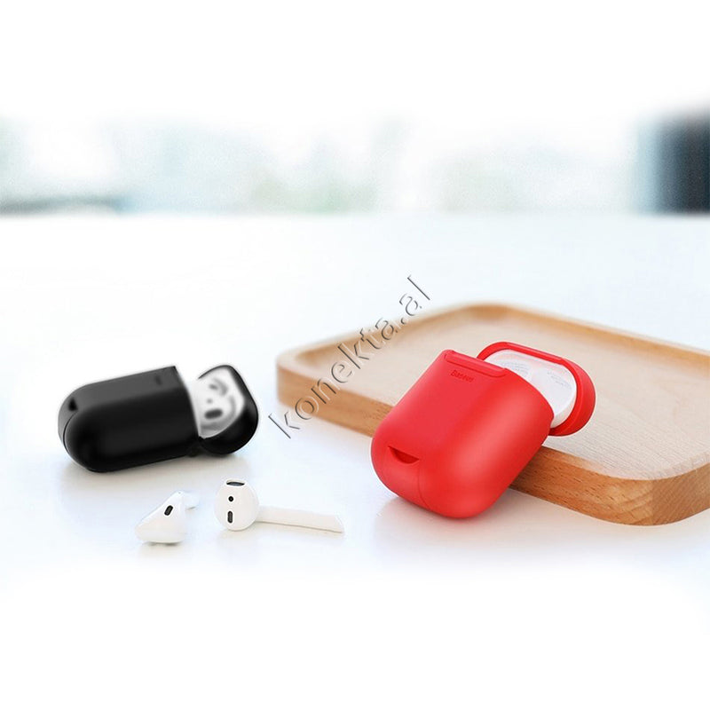 Mbajtese Silikoni Per Kufje Airpods Me Karikim Wireless Baseus Airpods Wireless Charger