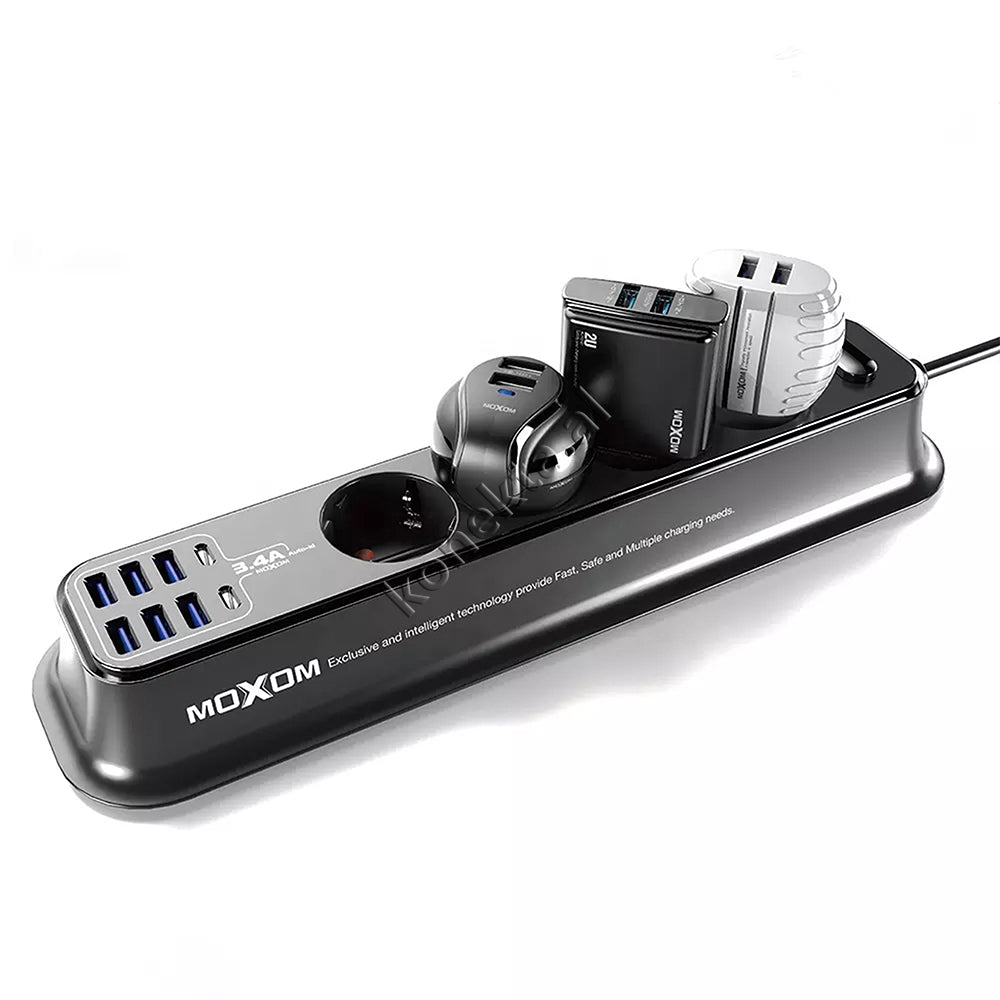 Multiprize 4 Vendeshe Me 6 Porta Usb Dhe 2 Type-c Moxom