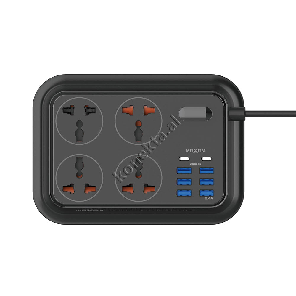 Multiprize 4 Vendeshe Me 6 Porta USB Dhe 2 Type-C Moxom