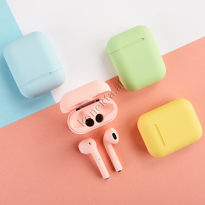 Kufje Cift Me Bluetooth Si Airpods Inpods I12 Macaron Me Mbajtese Karikimi