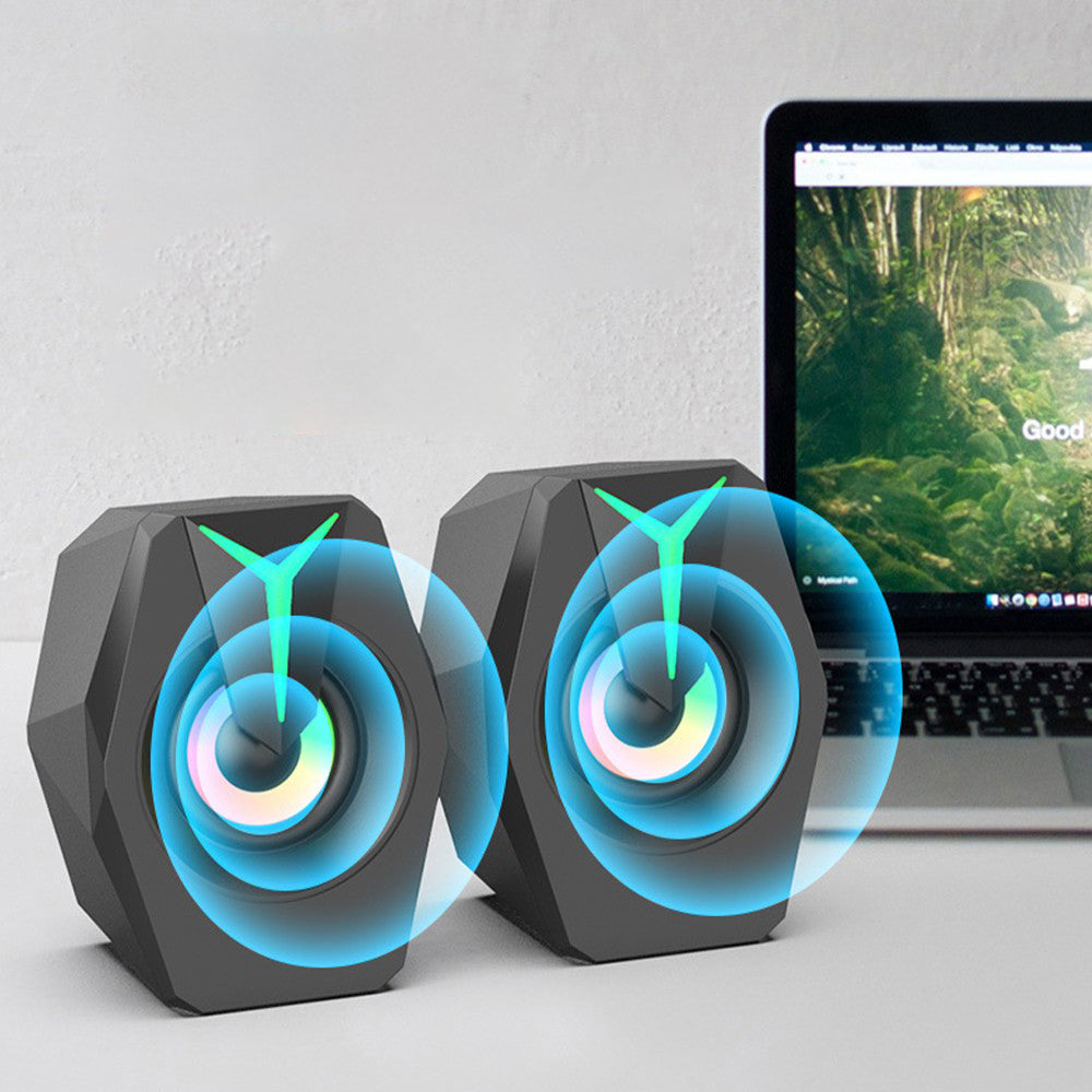 Bokse Per Kompjuter Me Aux Dhe Usb Me Llambe Multimedia Speakers