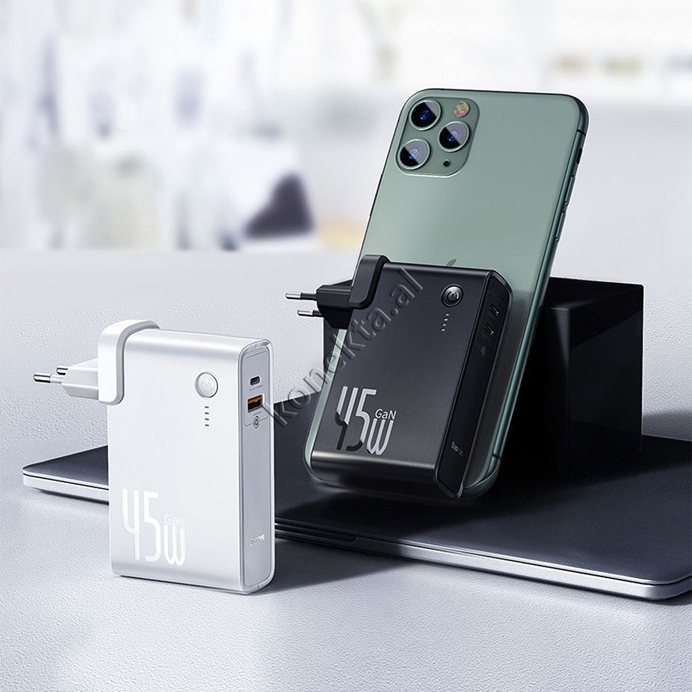 Adaptor Karikimi 2 Ne 1 Baseus 45w + Bateri E Jashtme 10000mah