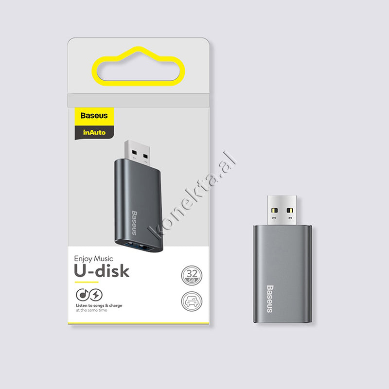 Usb Adaptor Baseus 2 Ne 1 Si Adaptor Karikimi Dhe Usb Per Muzike 16 / 32 / 64 Gb