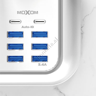Multiprize 4 Vendeshe Me 6 Porta USB Dhe 2 Type-C Moxom