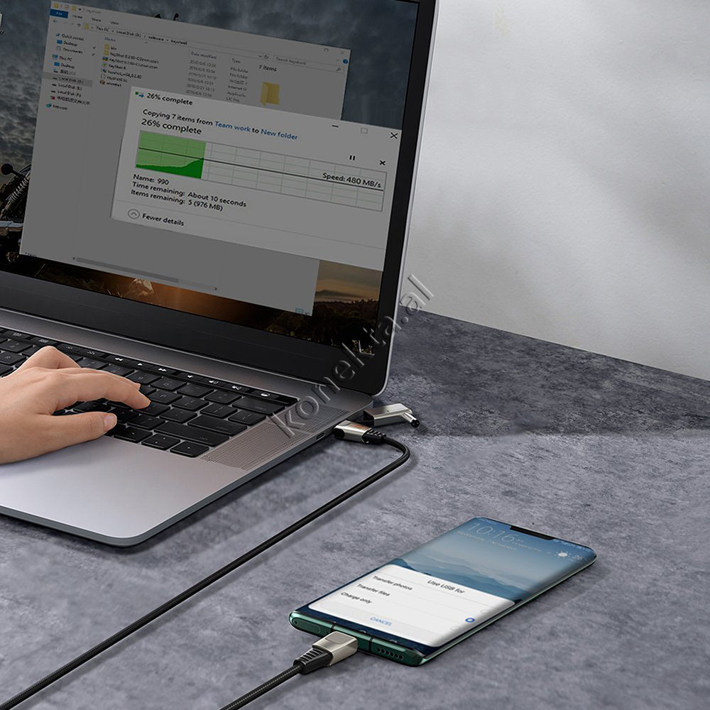 Kabell Karikimi 2 Ne 1 Type-c Dhe Adaptor Laptopi 5,5mm X 2,5mm