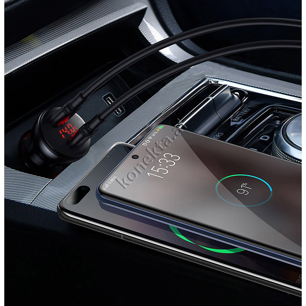 Adaptor Karikimi I Shpejte 45w Me Dy Porta Per Makine Baseus