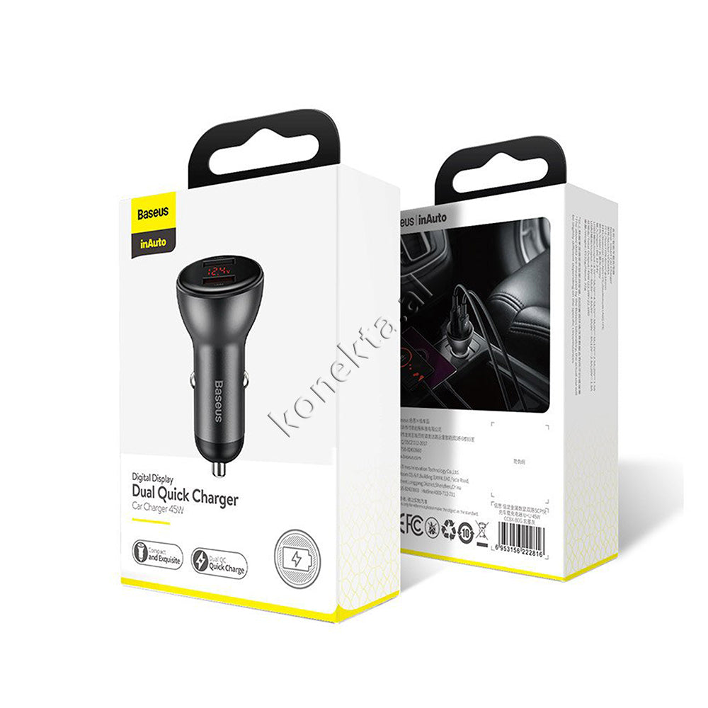 Adaptor Karikimi I Shpejte 45w Me Dy Porta Per Makine Baseus