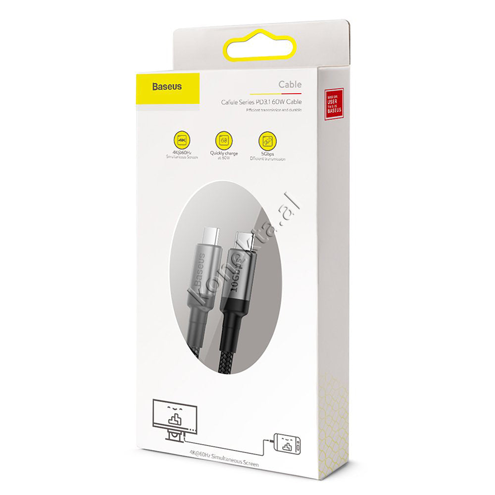 Kabell Klf 1m Type-c Pd3.1 Gen2 Baseus 100w Per Transferim Te Shpejte Te Dhenash Dhe Per Karikim