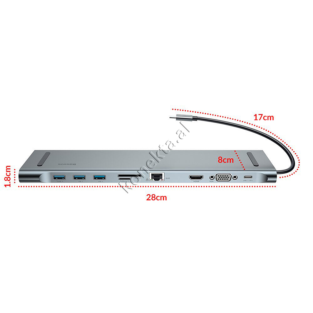 Adaptor Me Shume Porta Per Laptop Me Porte Type-c Baseus