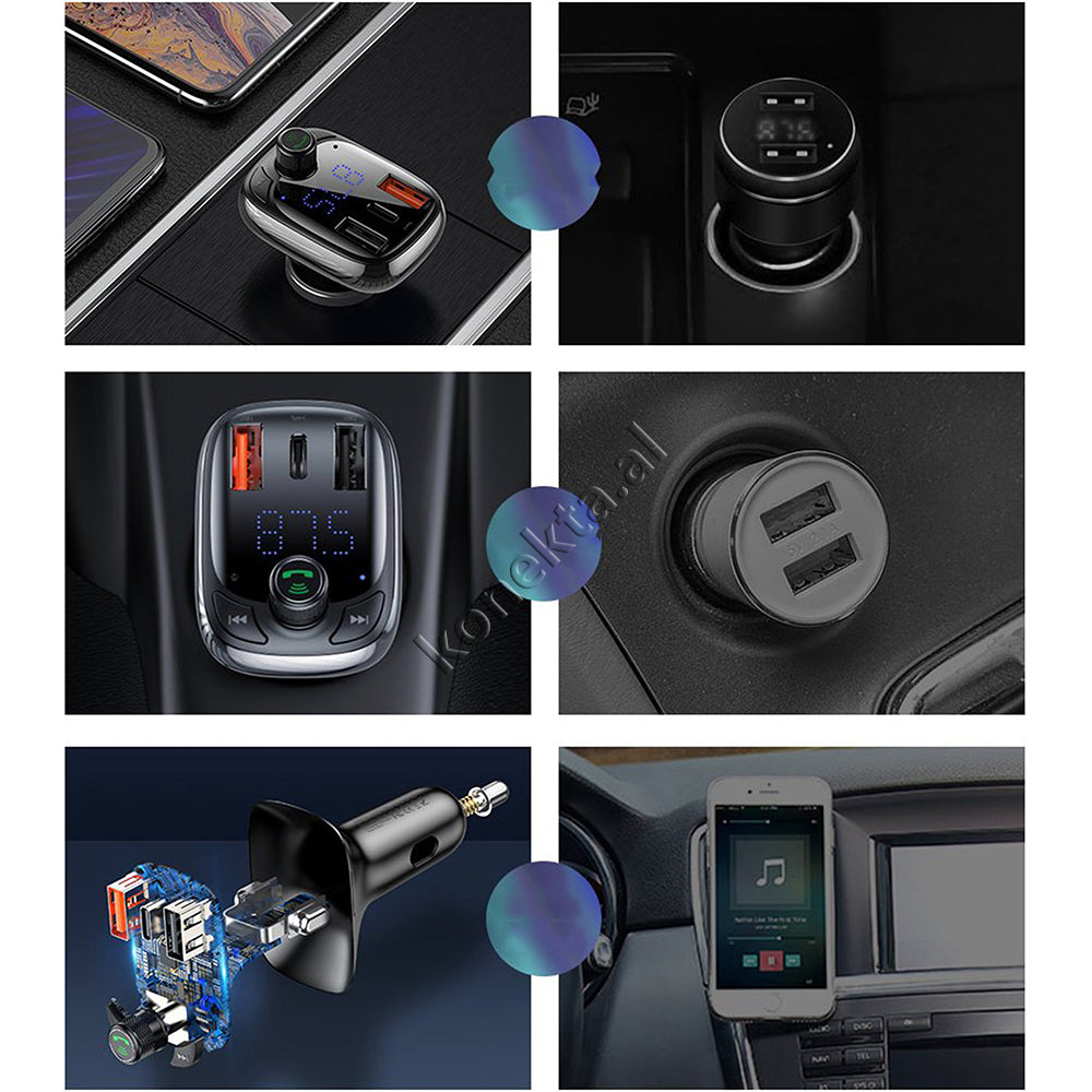 Karikues I Shpejte 36w Makine Me Mp3 Me Bluetooth Dhe Panel Digjital Baseus