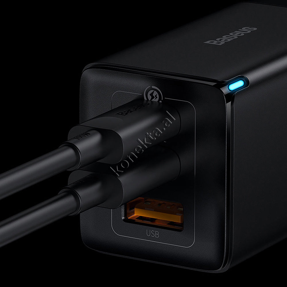 Adaptor Karikimi 65W Baseus Me 2 Porta Type-C Dhe 1 Porte USB