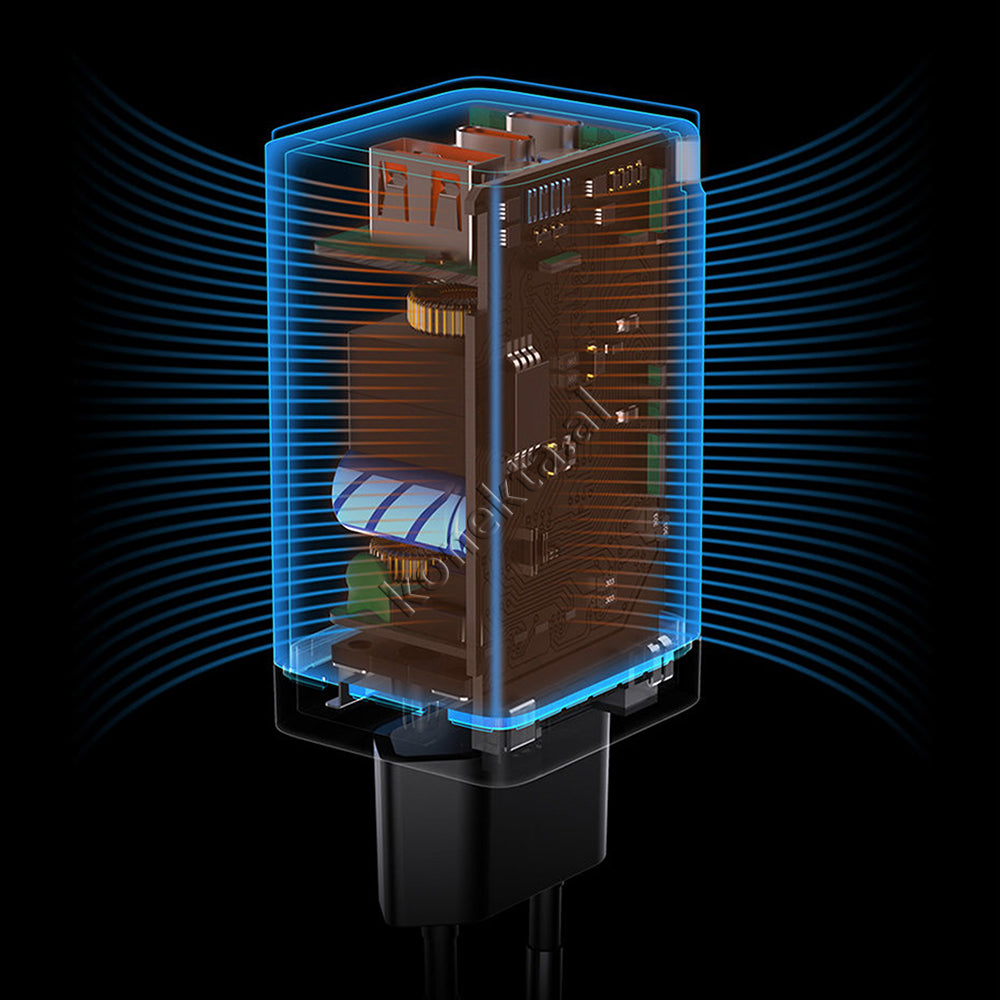 Adaptor Karikimi 65W Baseus Me 2 Porta Type-C Dhe 1 Porte USB