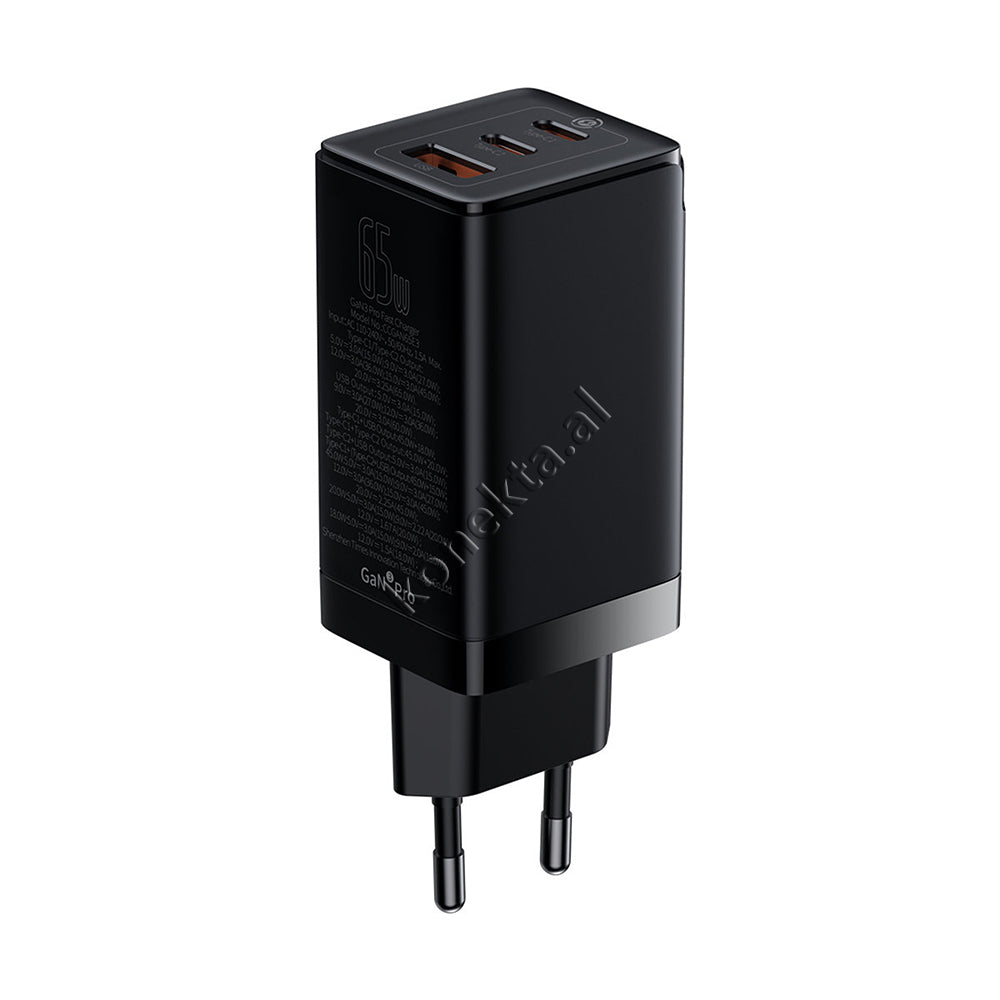 Adaptor Karikimi 65W Baseus Me 2 Porta Type-C Dhe 1 Porte USB