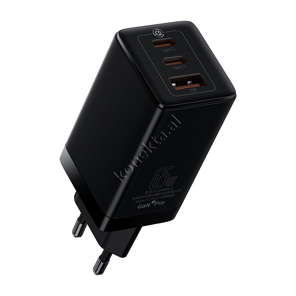 Adaptor Karikimi 65W Baseus Me 2 Porta Type-C Dhe 1 Porte USB