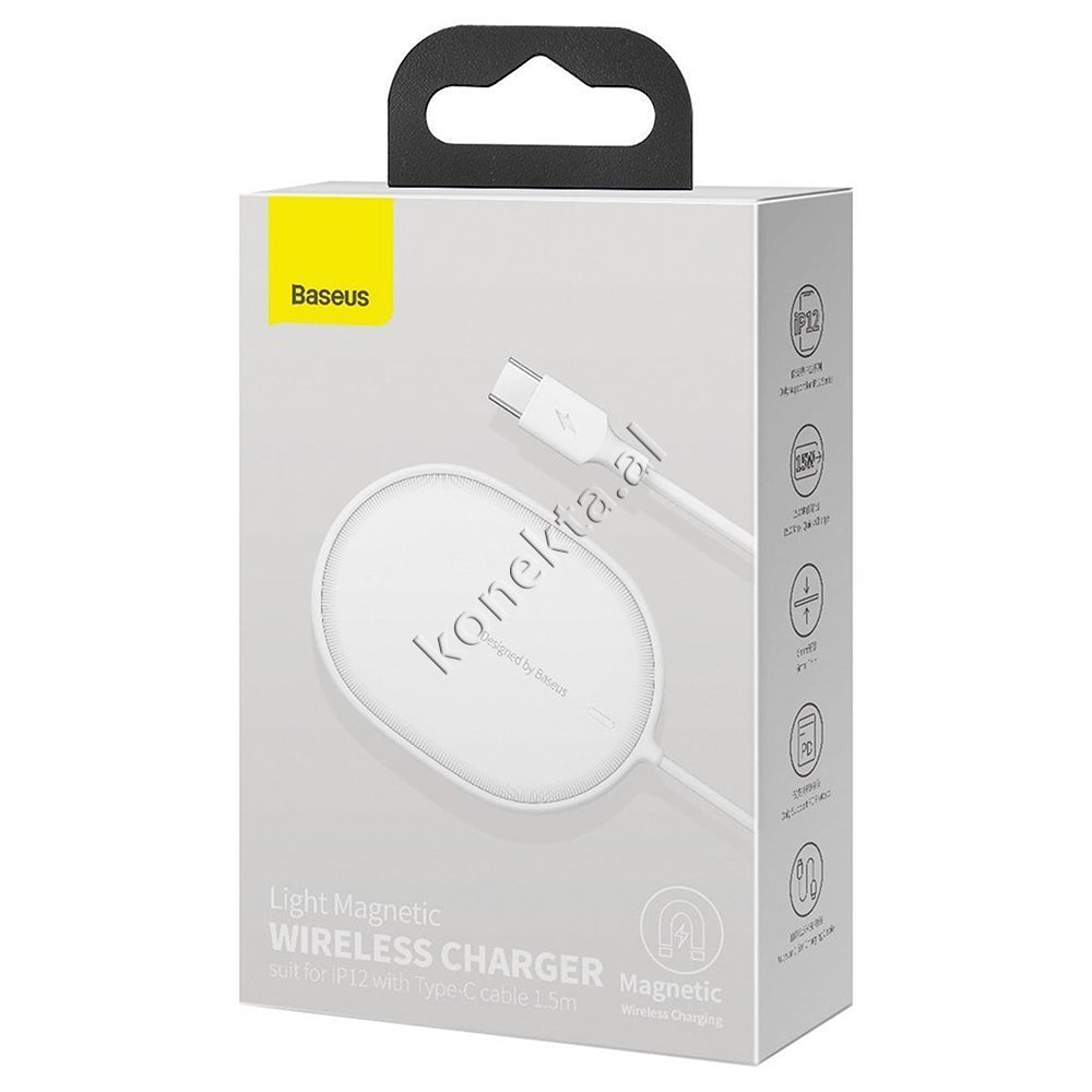 Karikues Inteligjent Wireless Baseus Fast Charge White 15w