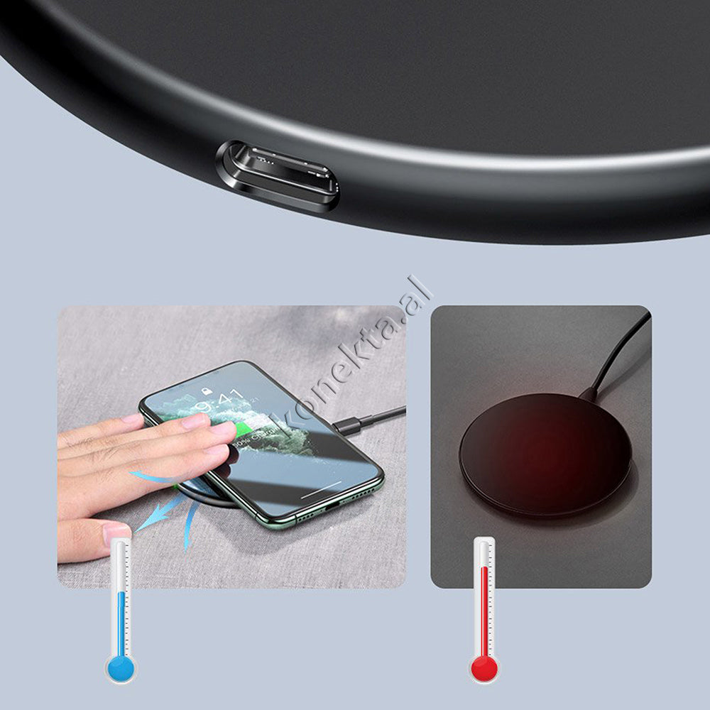 Karikues Inteligjent Wireless Baseus Black 15w