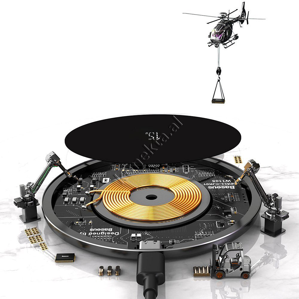 Karikues Inteligjent Wireless Baseus Black 15w