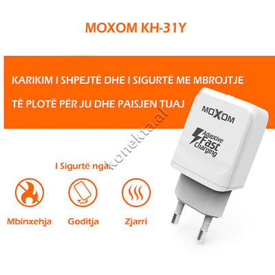 Karikues Moxom Fast Charging Per Samsung  Me Njohje Inteligjente 1m Type C Dhe Micro