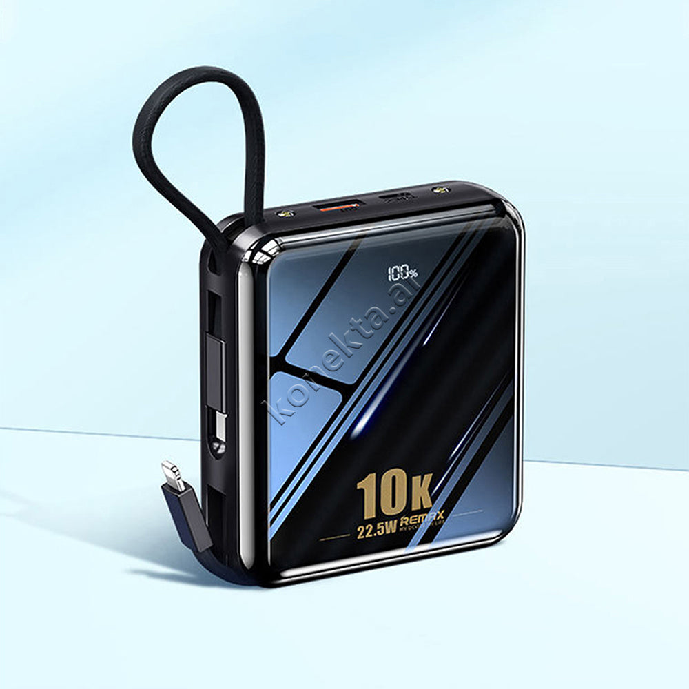 Bateri E Jashtme 22.5W Remax 10000mAh Me 2 Porta Dhe 2 Kabllo Lighting Dhe Type-C